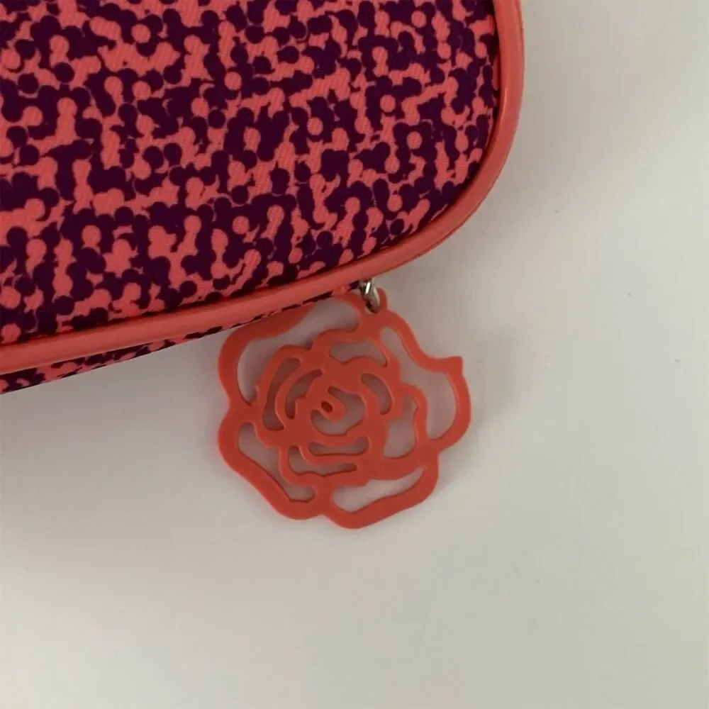 Lancôme Paris Makeup Cosmetics Travel Bag Rose Flower Zipper Closure - Picture 3 of 8